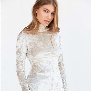 Urban Outfitters Kimchi Blue Silver Velvet Mini Dress